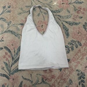 White Halter Neck Women's Top